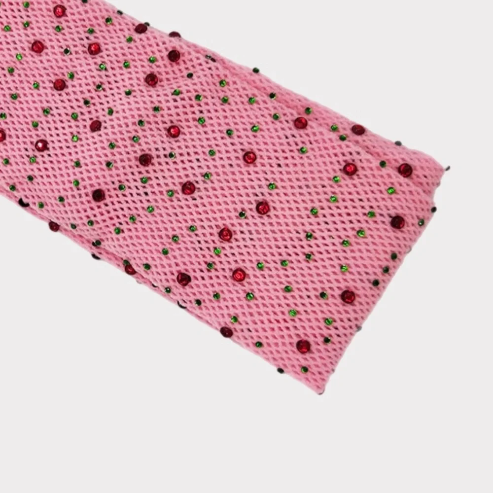 3/$20 Kids Mesh Fishnet Net Tights Baby Rhinestone Pantyhose- Pink